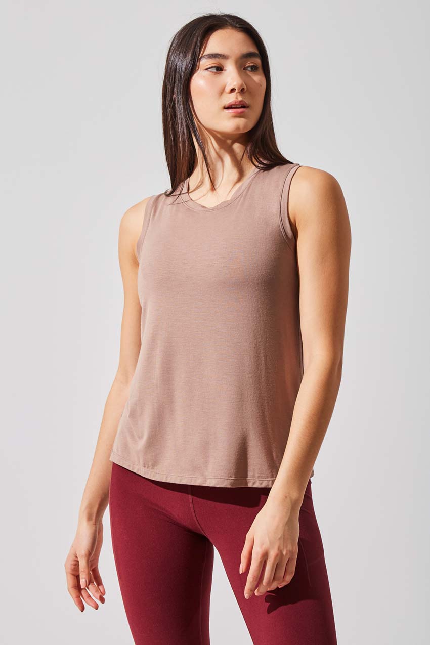 Alison TENCEL™ Modal Tank with Sheer Back Insert