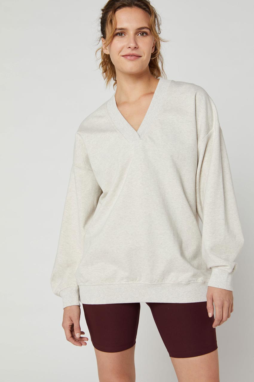 Saige Unwind Boyfriend V Neck Sweatshirt MPG Sport