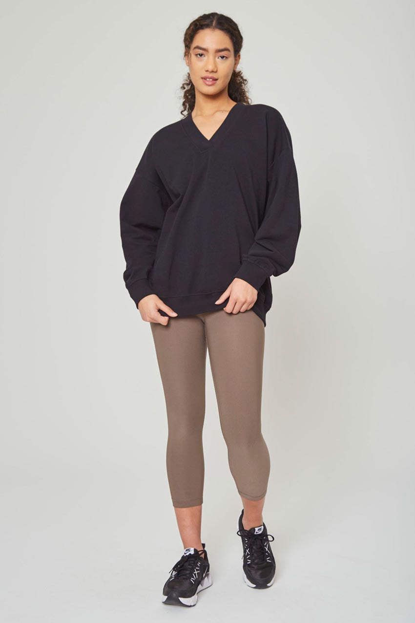 Saige Unwind Boyfriend V-Neck Sweatshirt