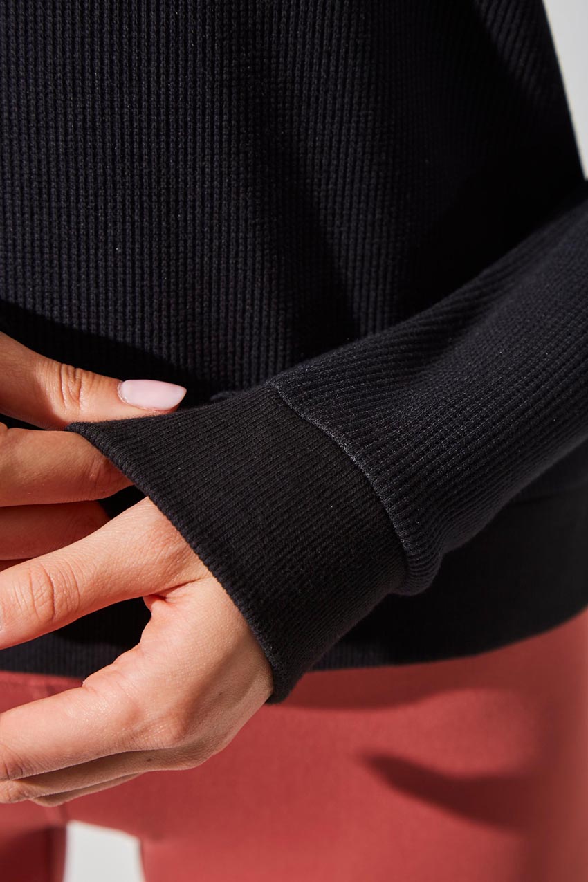 Claire Waffle-Knit Henley