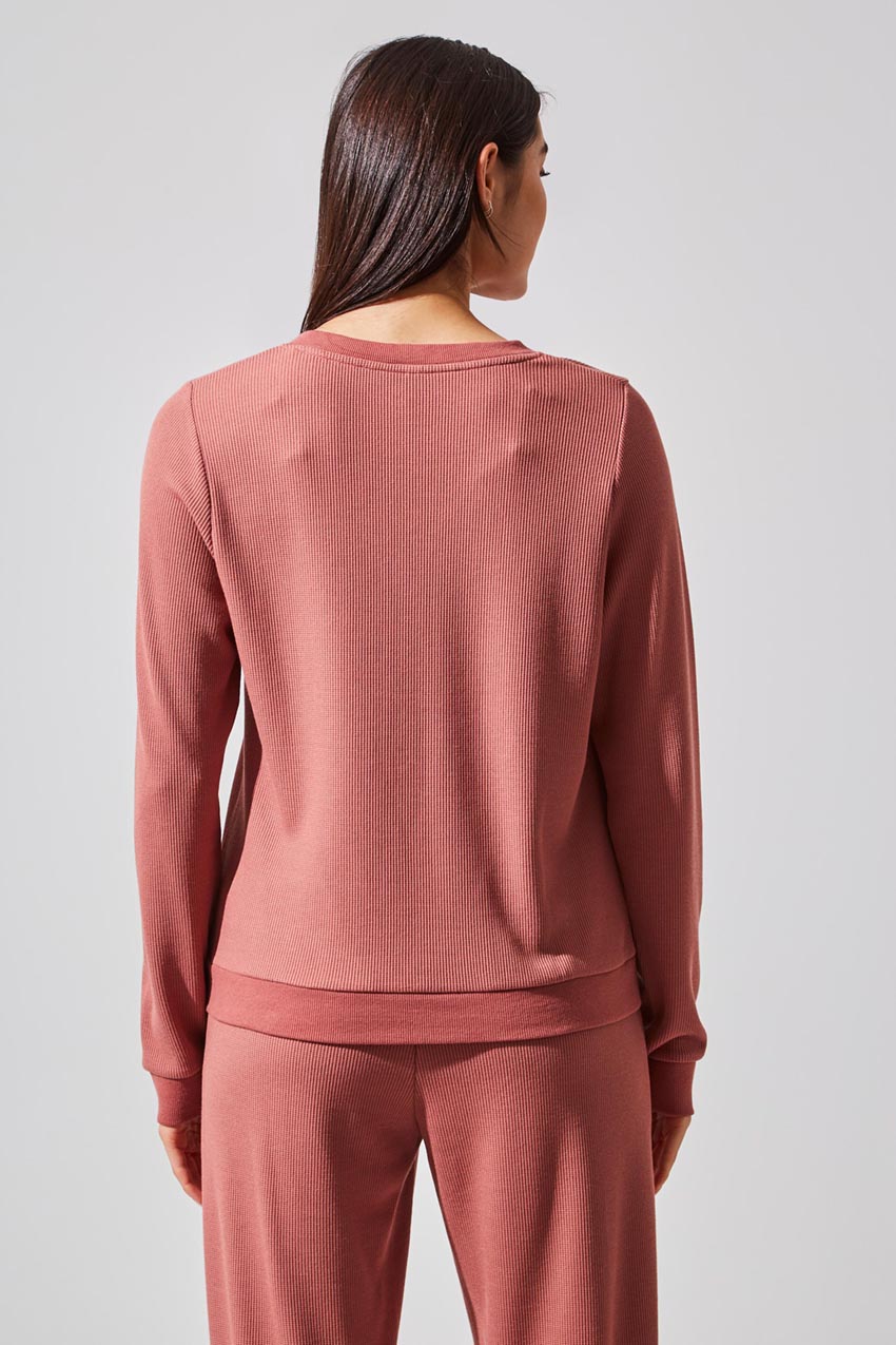 Claire Waffle-Knit Henley