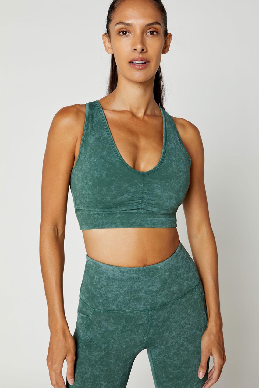Kaori Vital Ruched Washed Medium Support Sports Bra