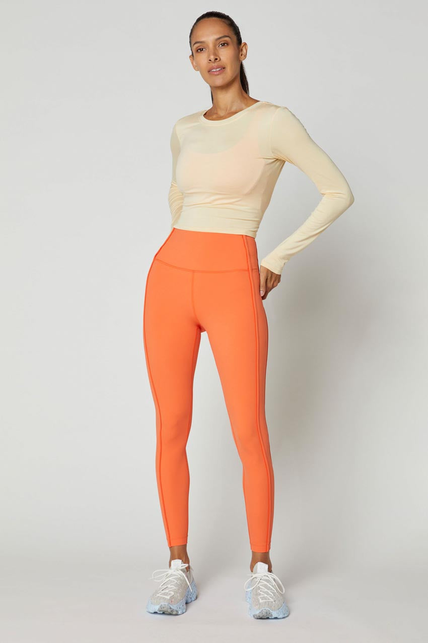 Talia Twist Back Bind Mesh Long Sleeve Top
