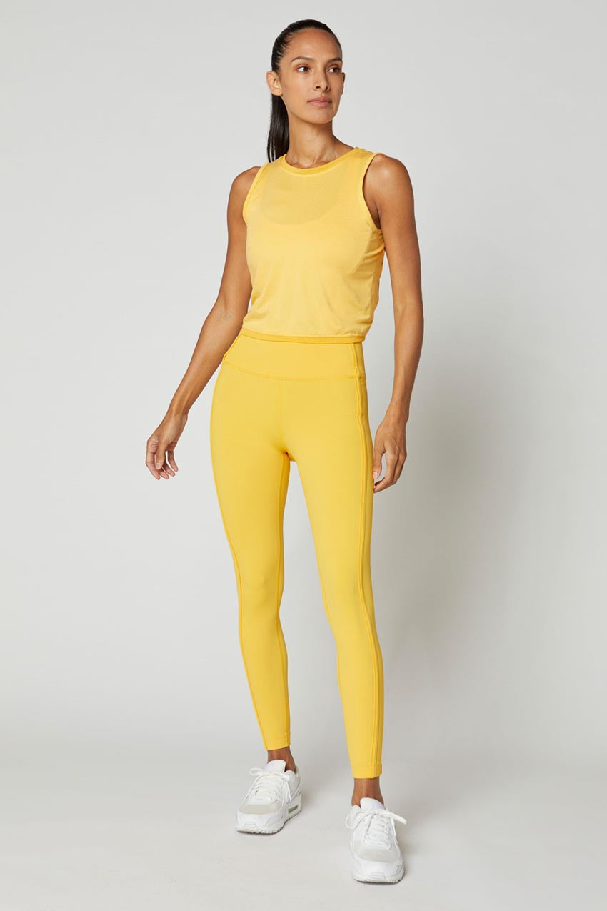 Anjali Twist Back Bind Mesh Tank Top