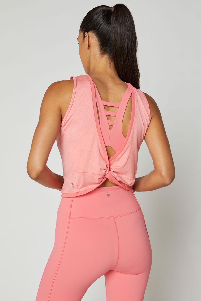 Anjali Twist Back Bind Mesh Tank Top