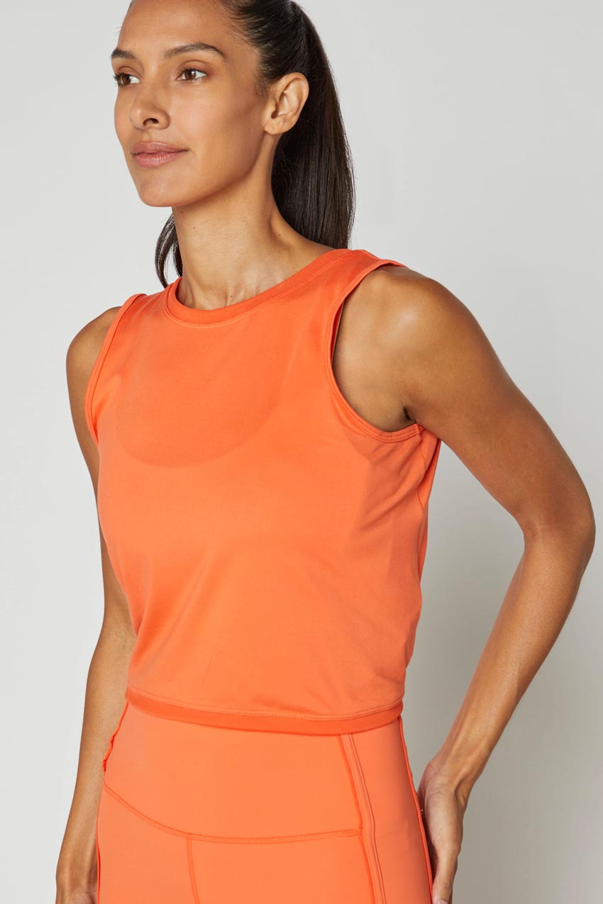 Anjali Twist Back Bind Mesh Tank Top
