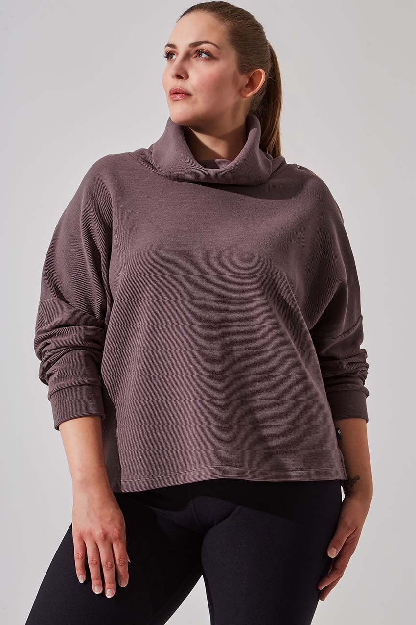 MPG Sport women's Mudra Ottoman Sweatshirt in Satin Brown