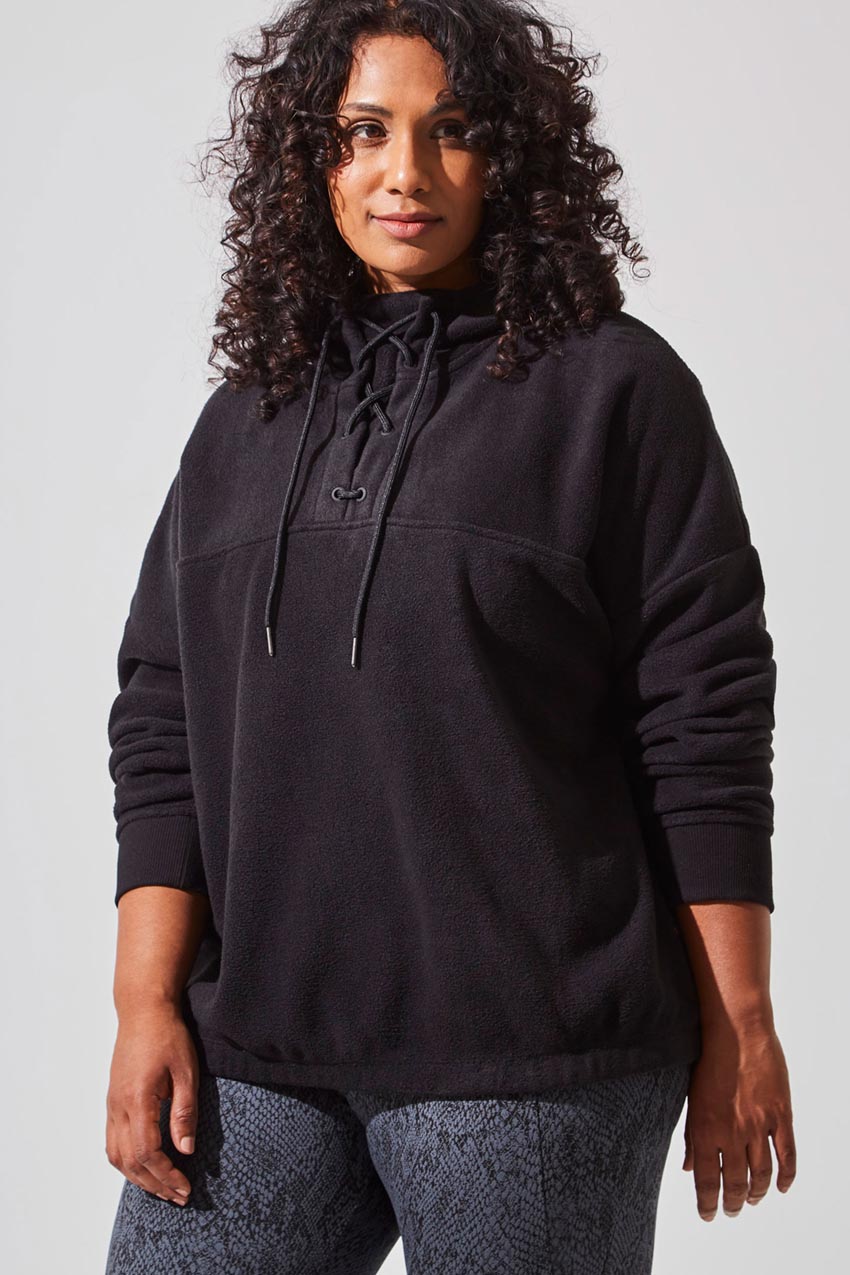 Avril Cropped Fleece Hoodie