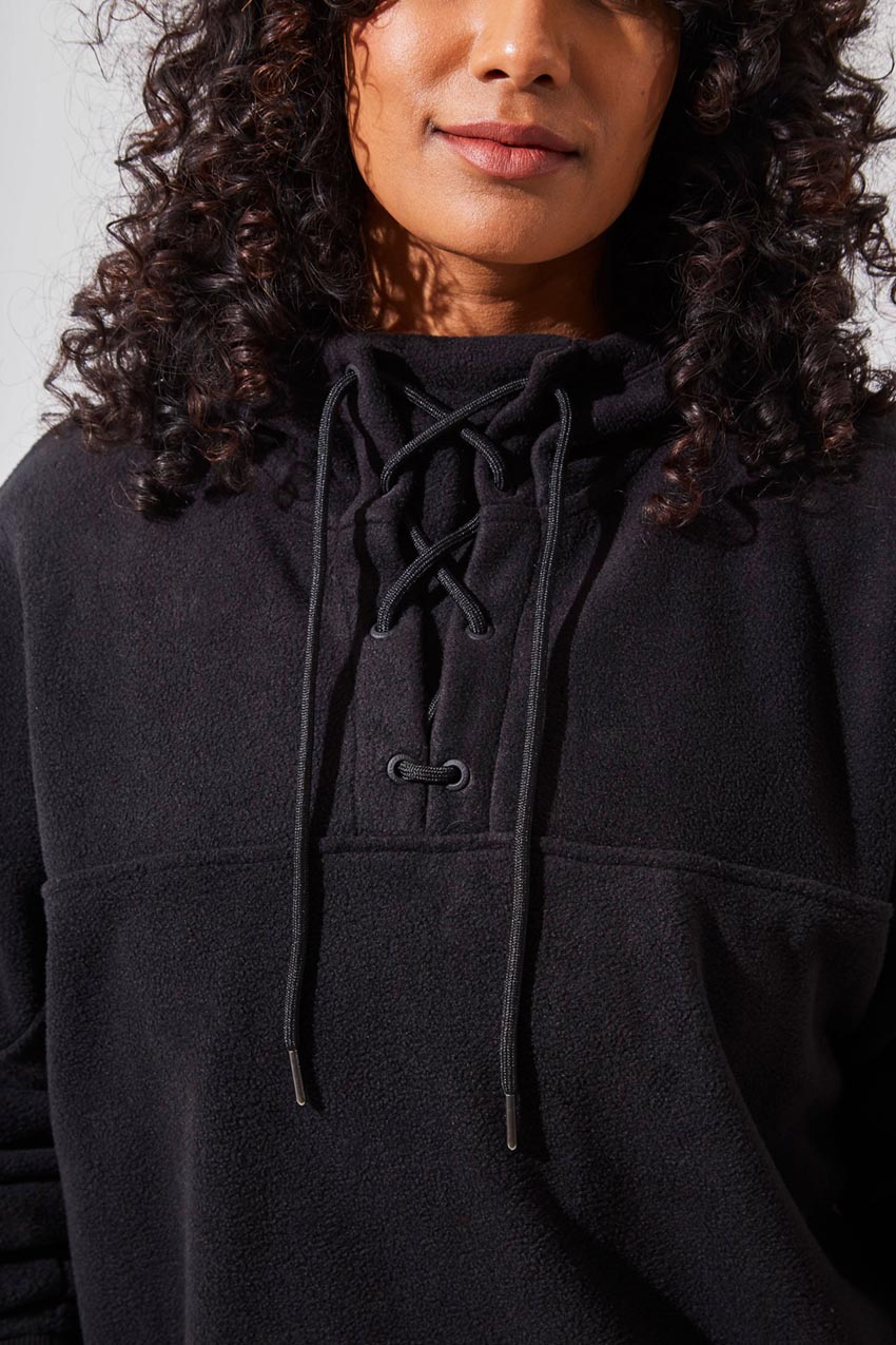 Avril Cropped Fleece Hoodie