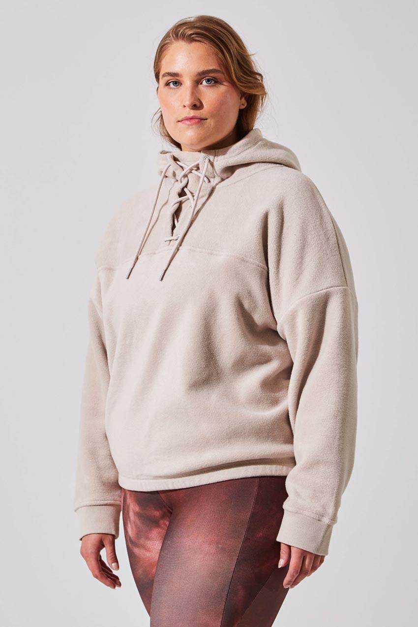 Avril Cropped Fleece Hoodie