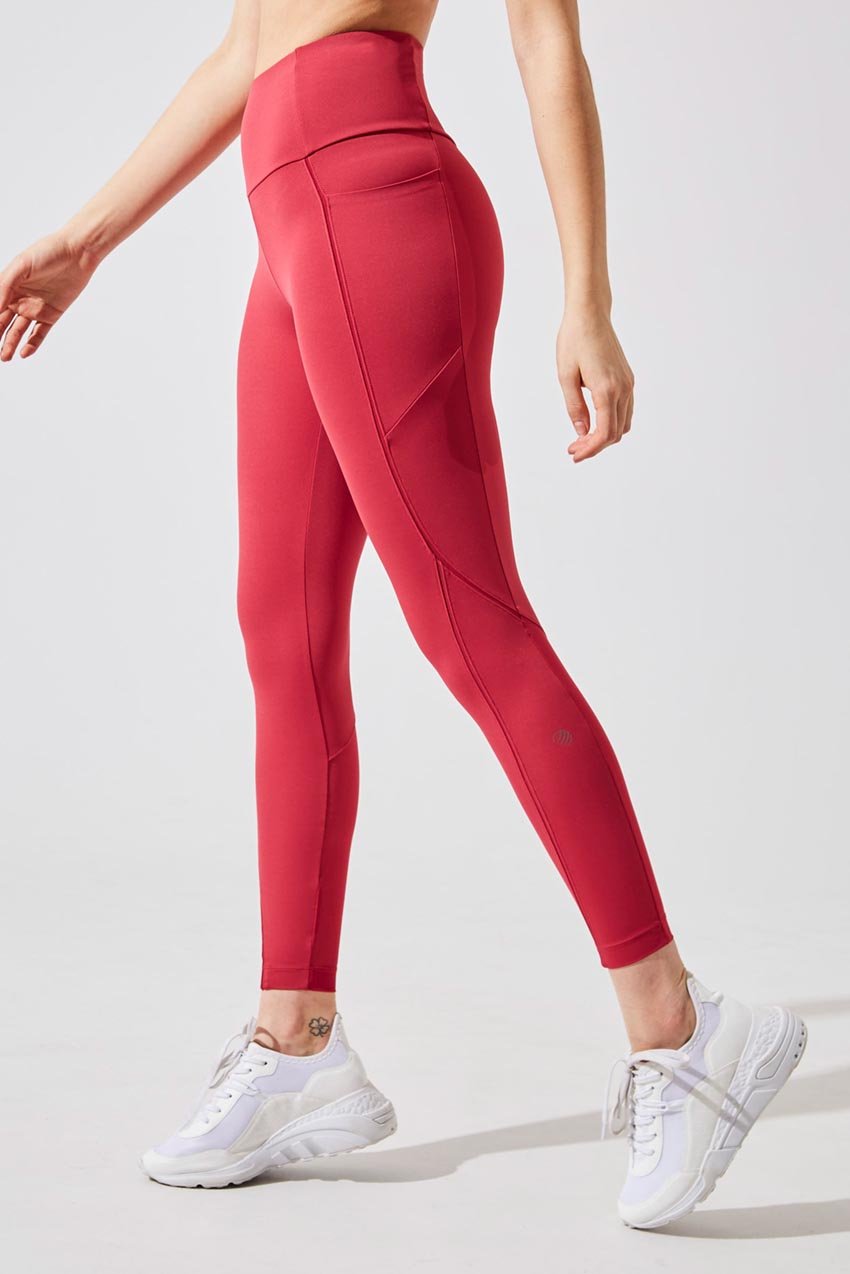 MPG Sport women's Accelerate Ultra-High Waisted Recycled Nylon 7/8 Legging in Soft Bordeaux