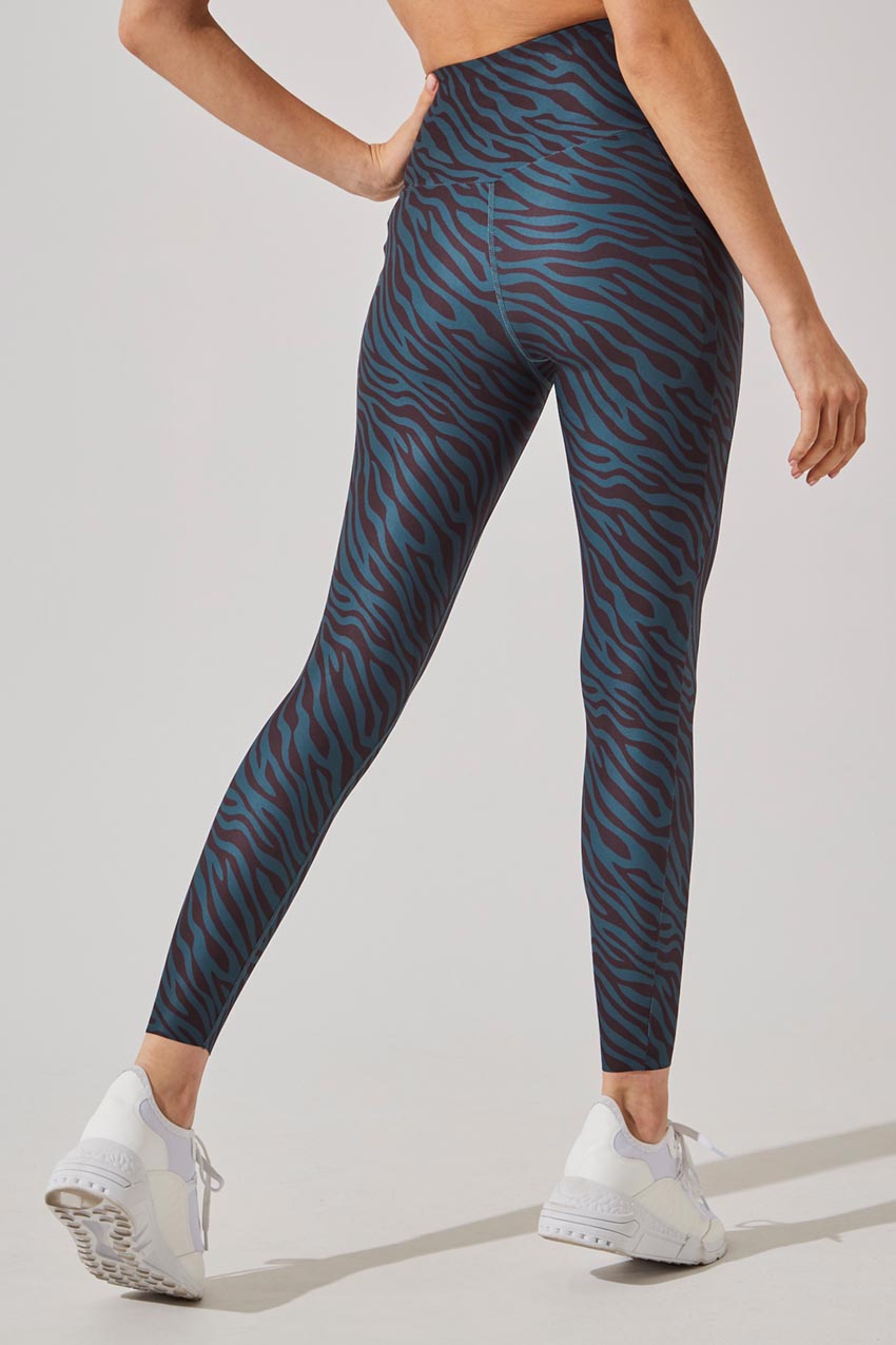 Score Recycled Polyester Zebra Print High Waisted 7/8 Legging