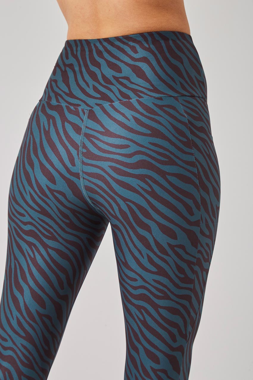 Score Recycled Polyester Zebra Print High Waisted 7/8 Legging