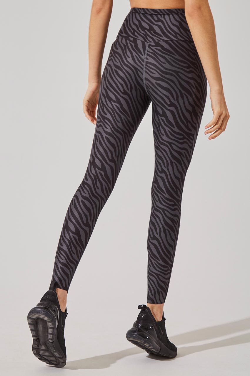 Score Recycled Polyester Zebra Print High Waisted 7/8 Legging