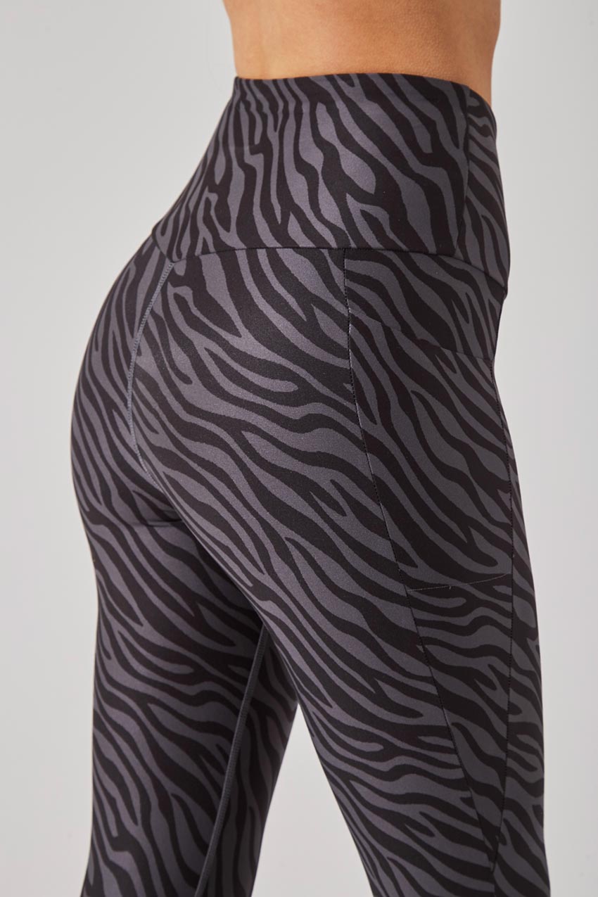 Score Recycled Polyester Zebra Print High Waisted 7/8 Legging