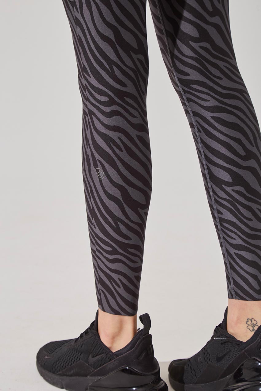 Score Recycled Polyester Zebra Print High Waisted 7/8 Legging