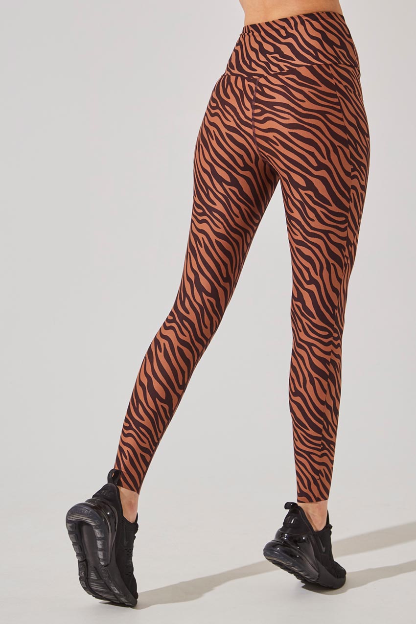 Score Recycled Polyester Zebra Print High Waisted 7/8 Legging