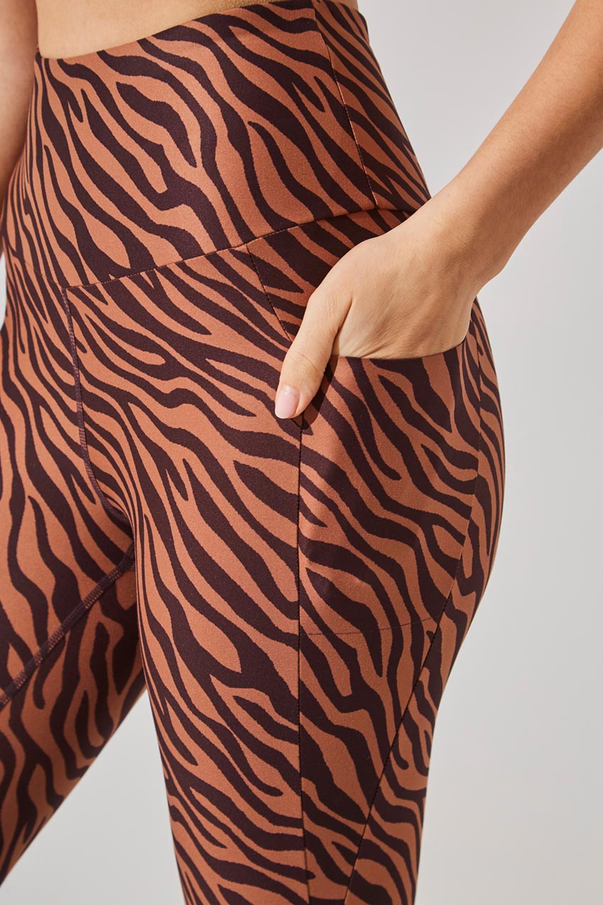 Score Recycled Polyester Zebra Print High Waisted 7/8 Legging