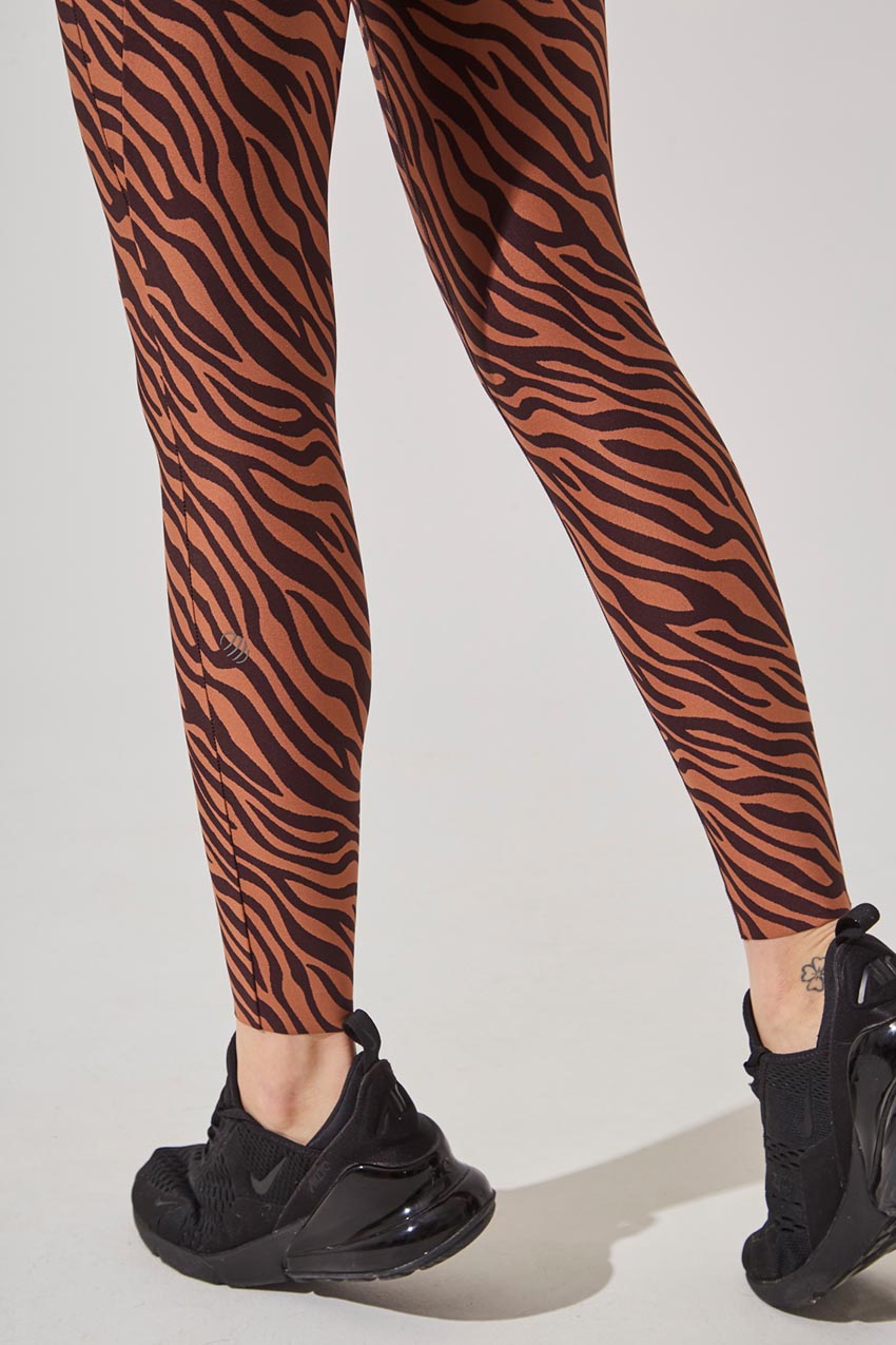 Score Recycled Polyester Zebra Print High Waisted 7/8 Legging