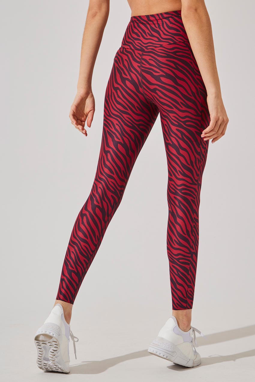 Score Recycled Polyester Zebra Print High Waisted 7/8 Legging