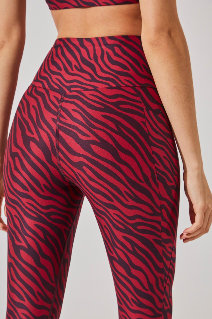 Score Recycled Polyester Zebra Print High Waisted 7/8 Legging
