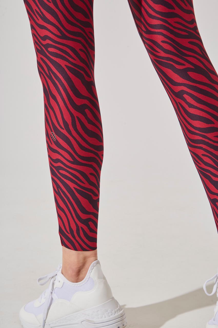 Score Recycled Polyester Zebra Print High Waisted 7/8 Legging
