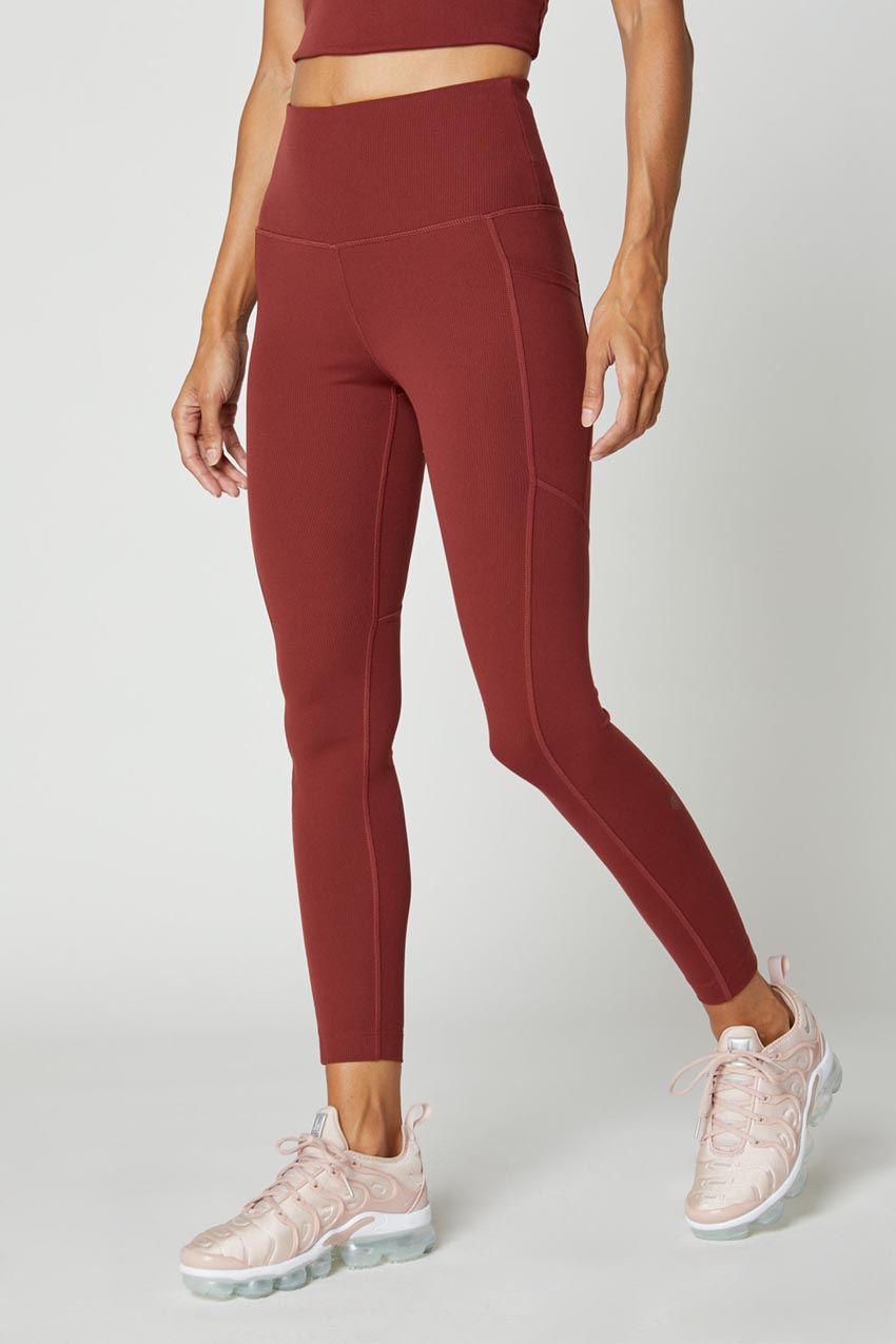 Remy High-Waisted Ribbed 7/8 Legging - Spice