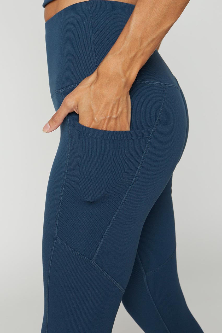 Remy Recycled High-Waisted Ribbed 7/8 Legging