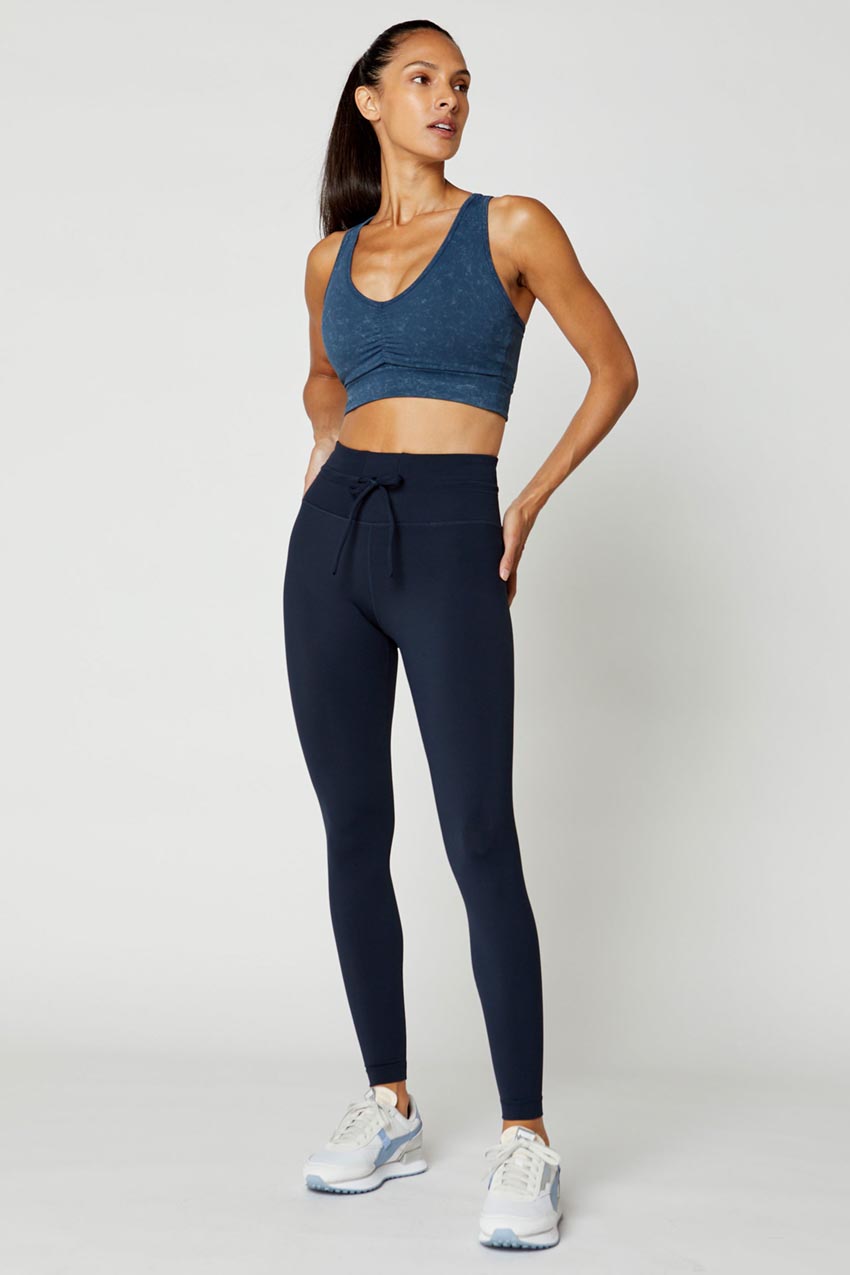 Liliana Vital High-Waisted Full-Length Waistband Drawcord Legging