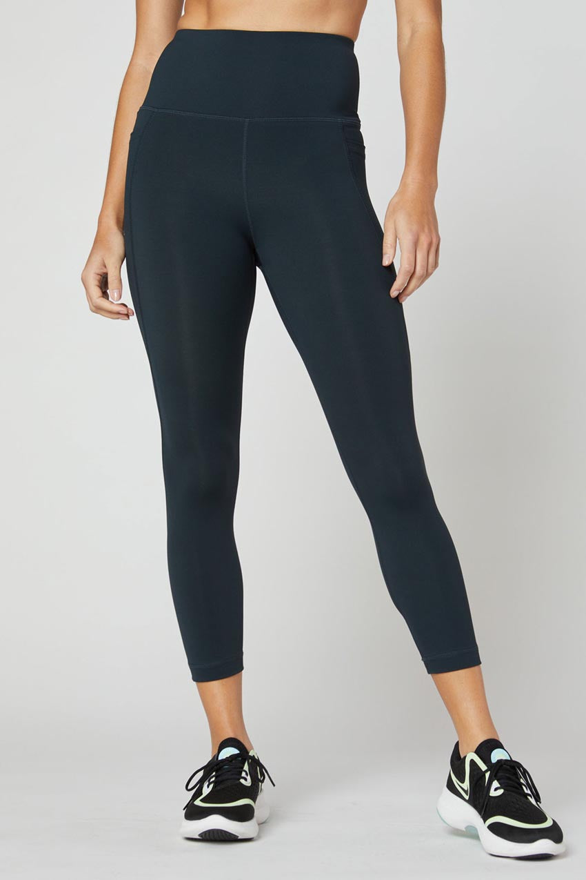 MPG Sport Laney Vital High-Waisted 22" Capri in Dark Teal