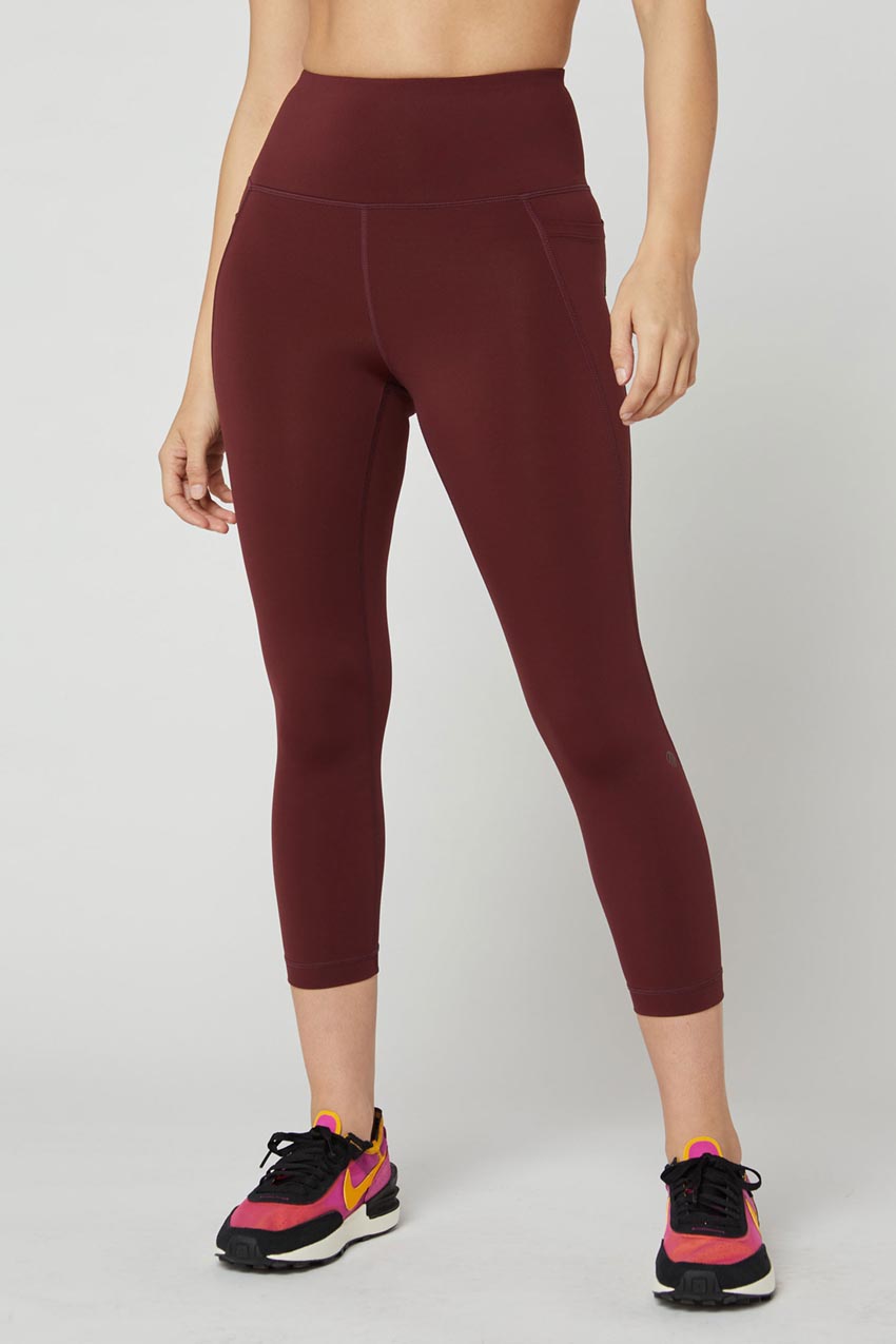 MPG Sport Laney Vital High-Waisted 22" Capri in Deep Wine