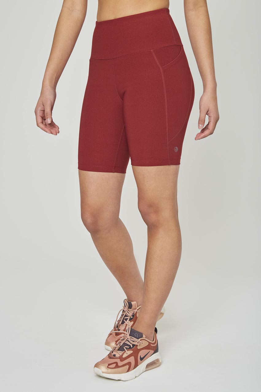 MPG Sport Kalani Explore Recycled High-Waisted 8" Bike Short in Spice