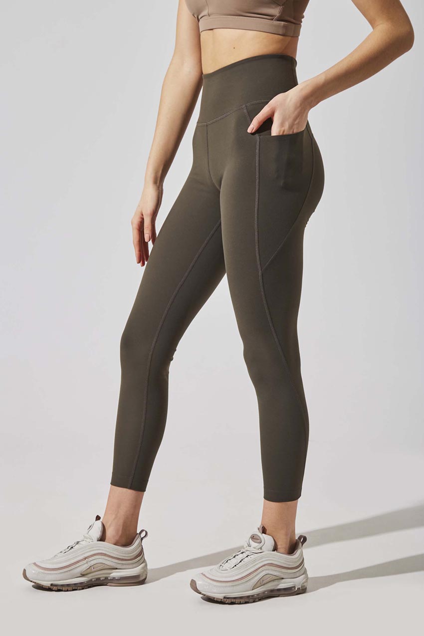 MPG Sport Aria Velocity High-Waisted 7/8 Legging Women's Leggings in Moss