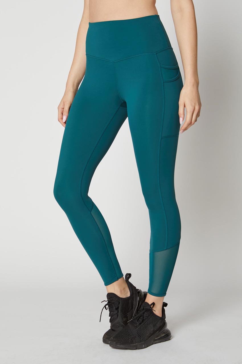MPG Sport Anastasia High Waisted Leggings in Deep Teal