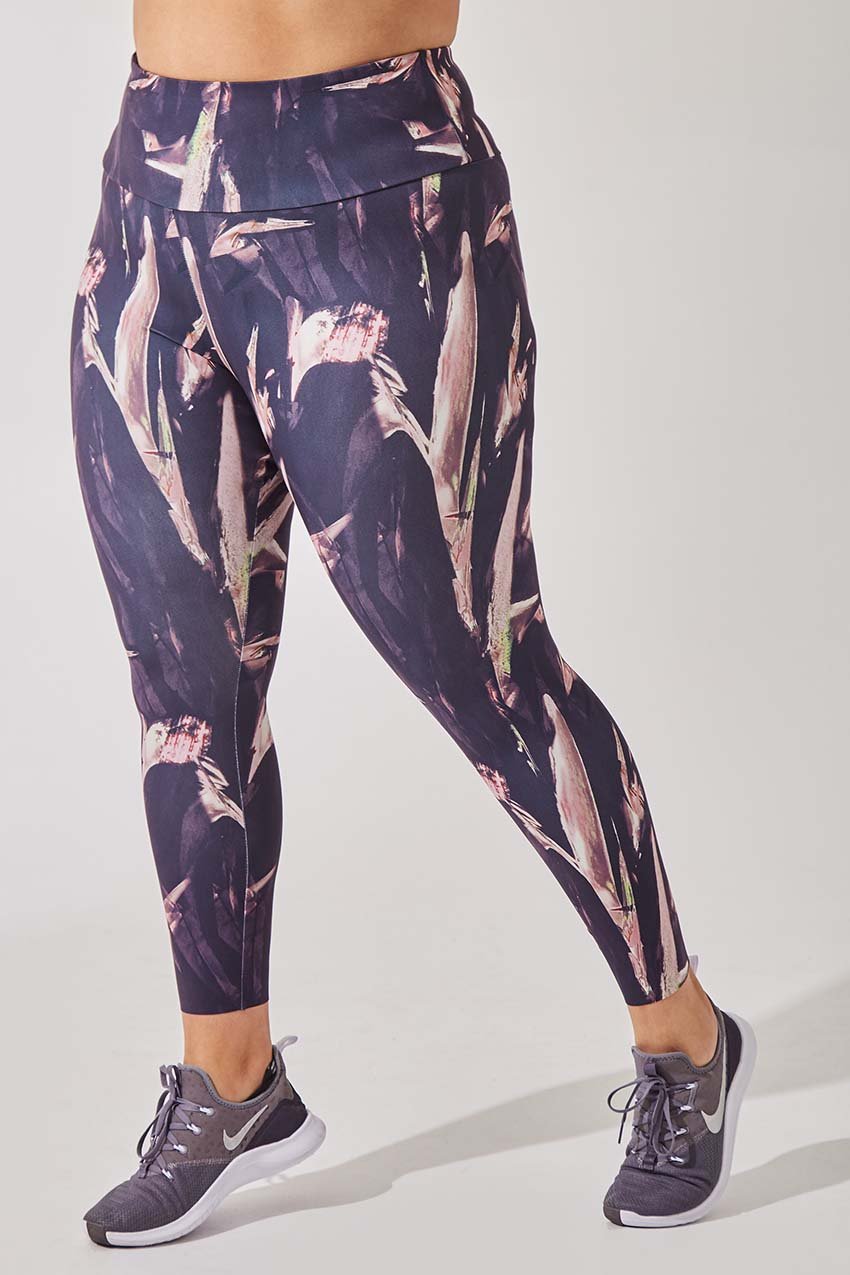 MPG Sport women's Strive High Waisted Recycled Polyester 7/8 Legging in Abstract Brush
