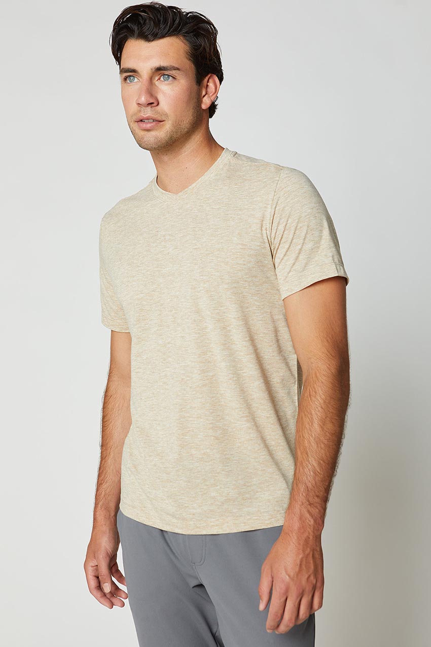 MPG Sport Condition Dynamic Recycled Polyester Stink-Free Tee in Htr Sand