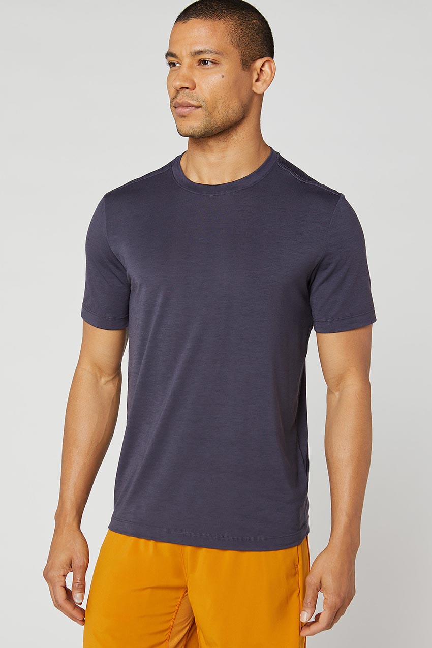 MPG Sport Rookie Dynamic Recycled Polyester Stink-Free Tee in Purple Charcoal