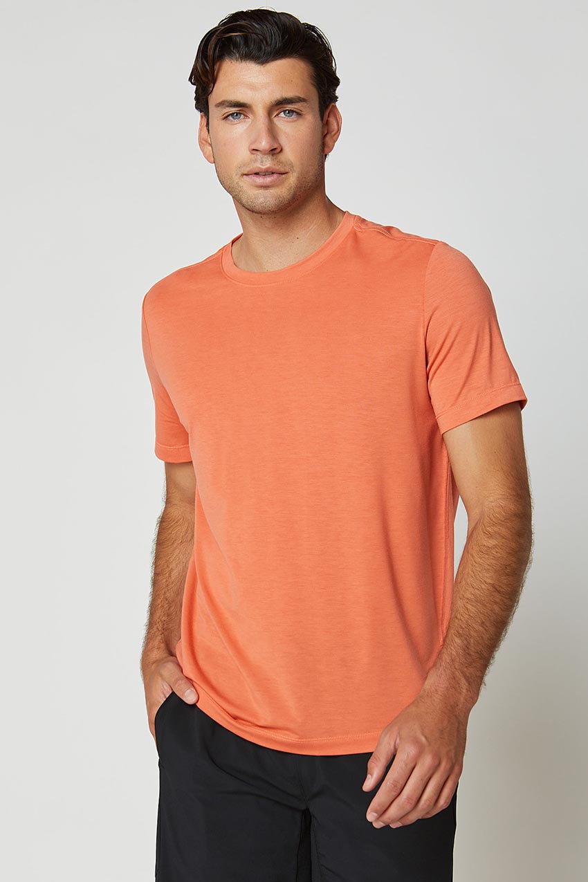 MPG Sport Rookie Dynamic Recycled Polyester Stink-Free Tee in Dark Peach