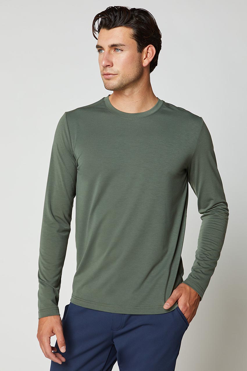 MPG Sport Recharge Dynamic Recycled Polyester Stink-Free Long Sleeve  in Thyme
