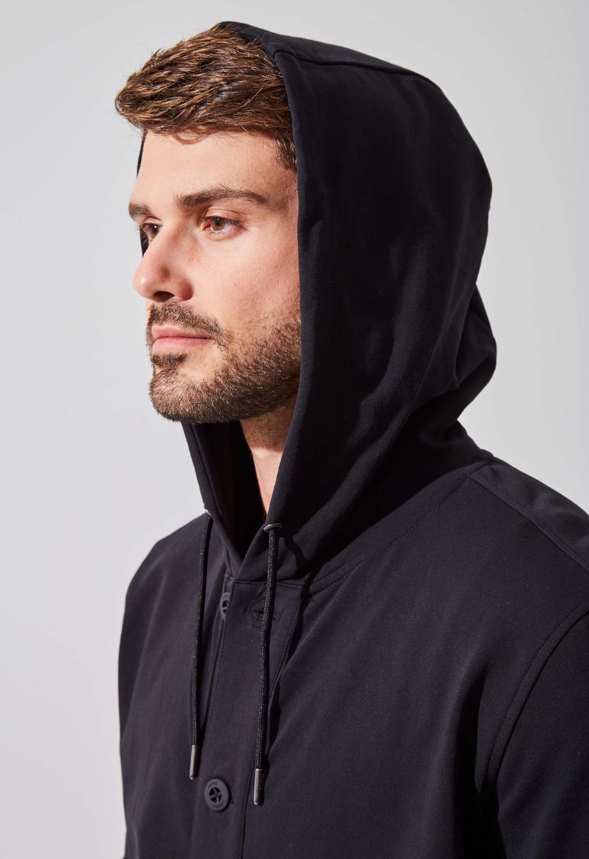 Leo Luxe Cotton Hooded Cardigan