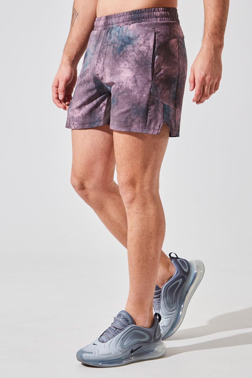 MPG Sport men's Undercover 5" Sustainable Active/Swim Short with Liner in Sunset Smoky Grid