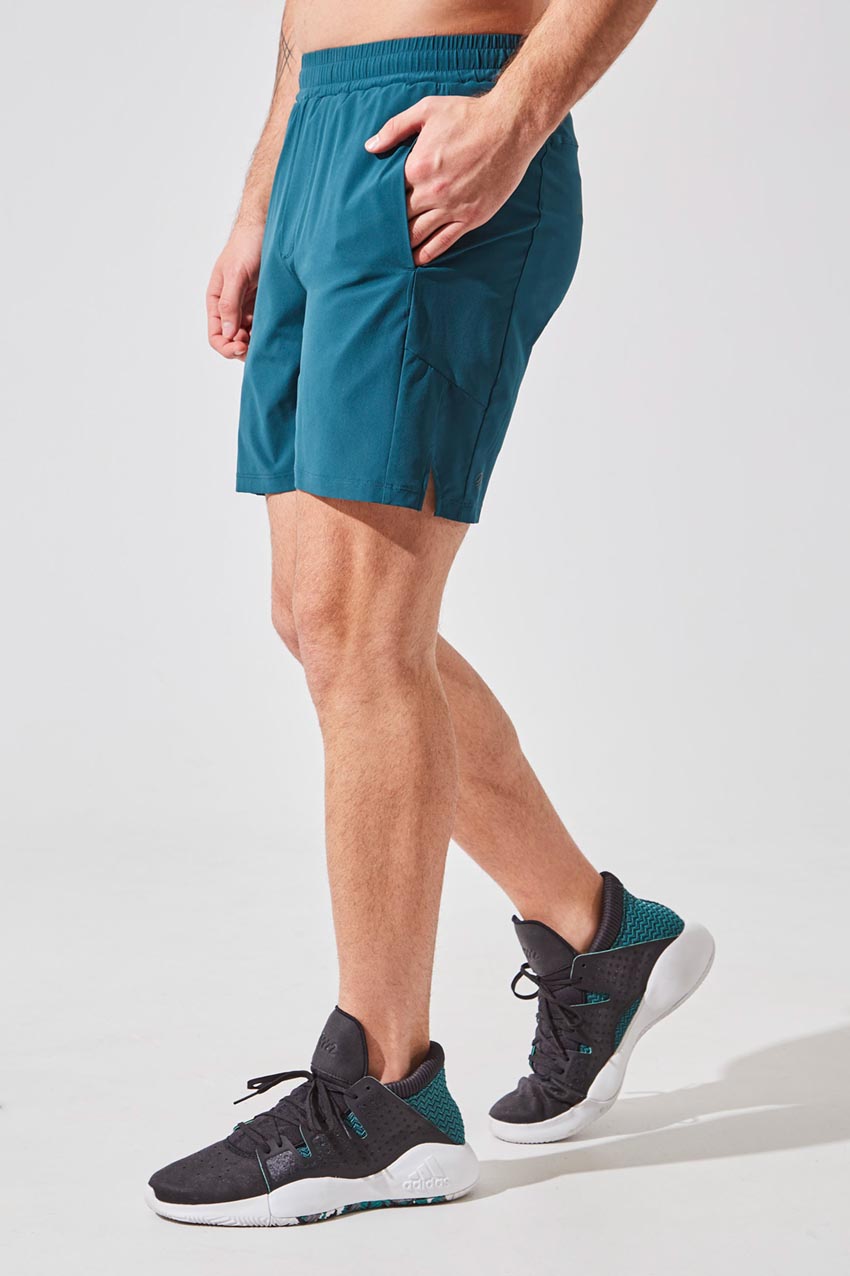 MPG Sport men's Undercover 5" Sustainable Active/Swim Short with Liner in Ultramarine Green