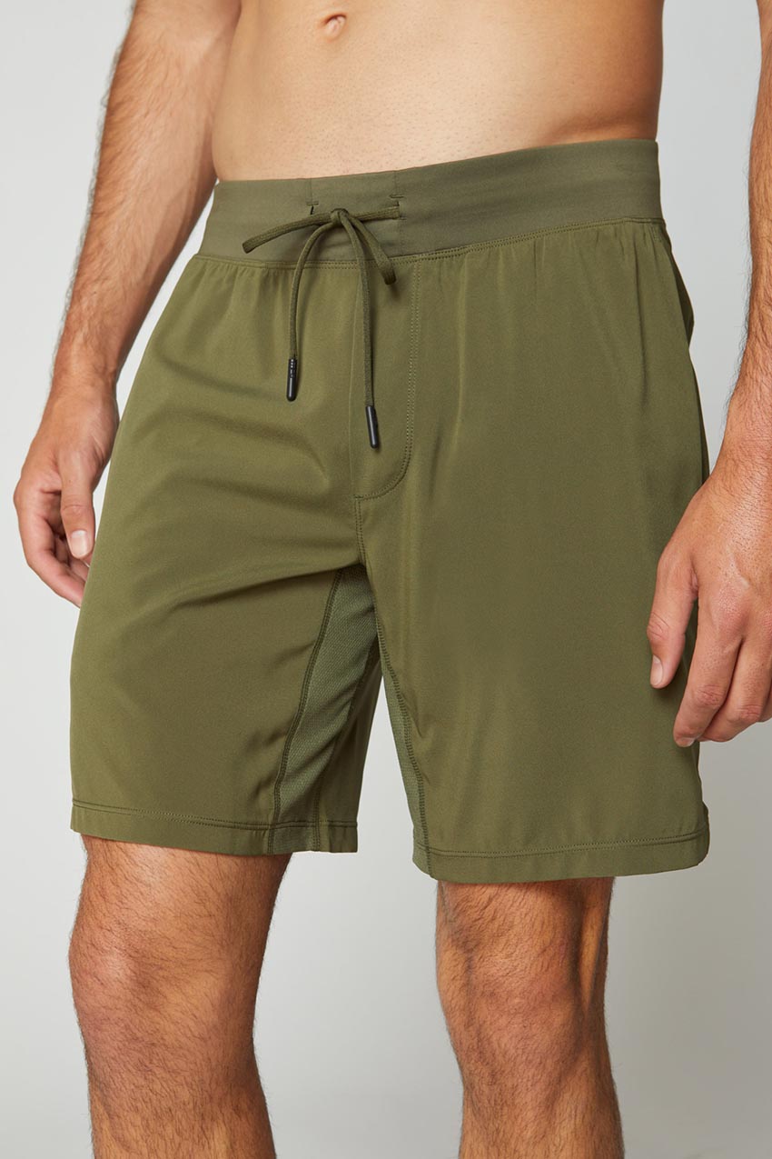 MPG Sport Declan Stride 8" Recycled Polyester Unlined Short in Safari Green