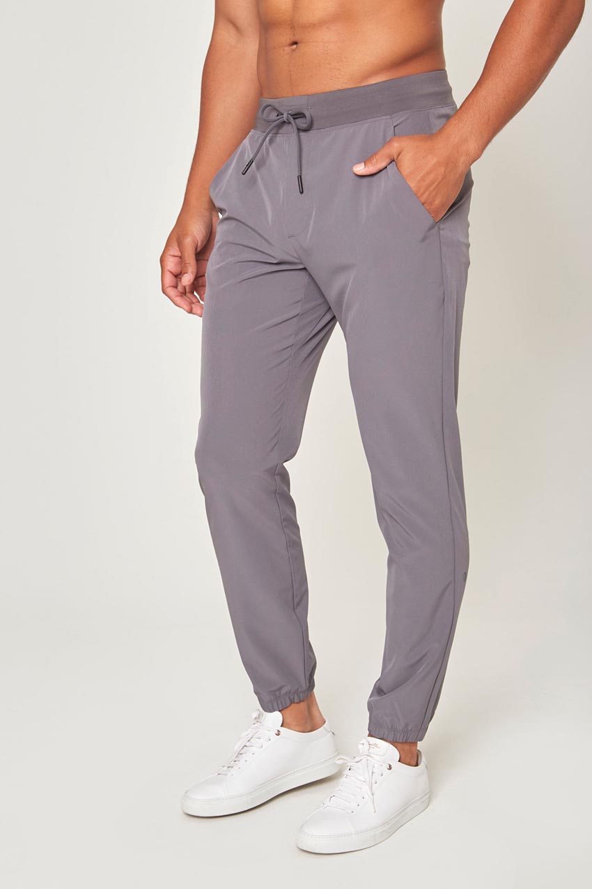 MPG Sport Lithe Recycled Polyester Stretch Woven Jogger in Steel Grey