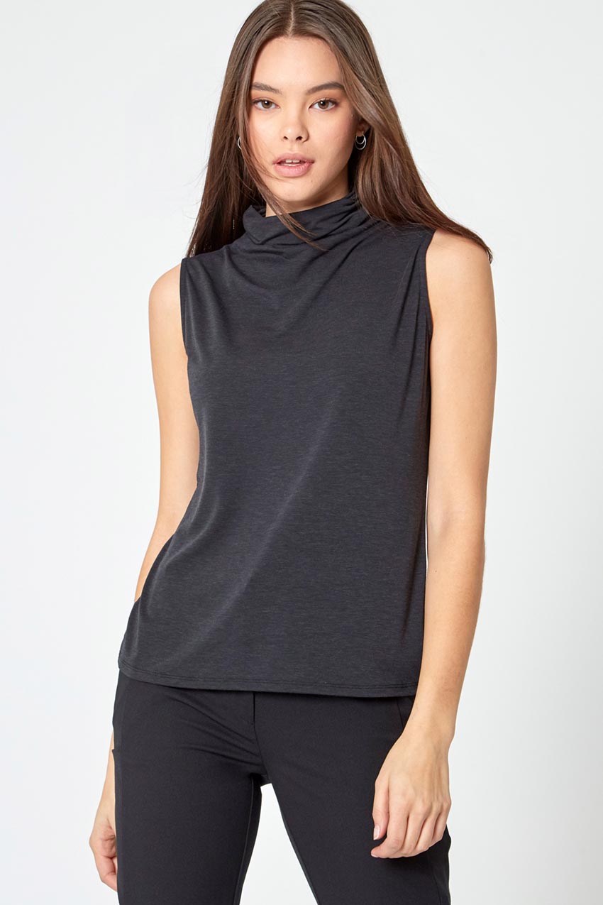 Modern Ambition work-ready women's Asset Mock Neck RapidDry Tank in Black
