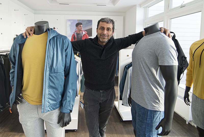 Mondetta Clothing CEO and Founder Ash Modha in Mondetta's head office showroom