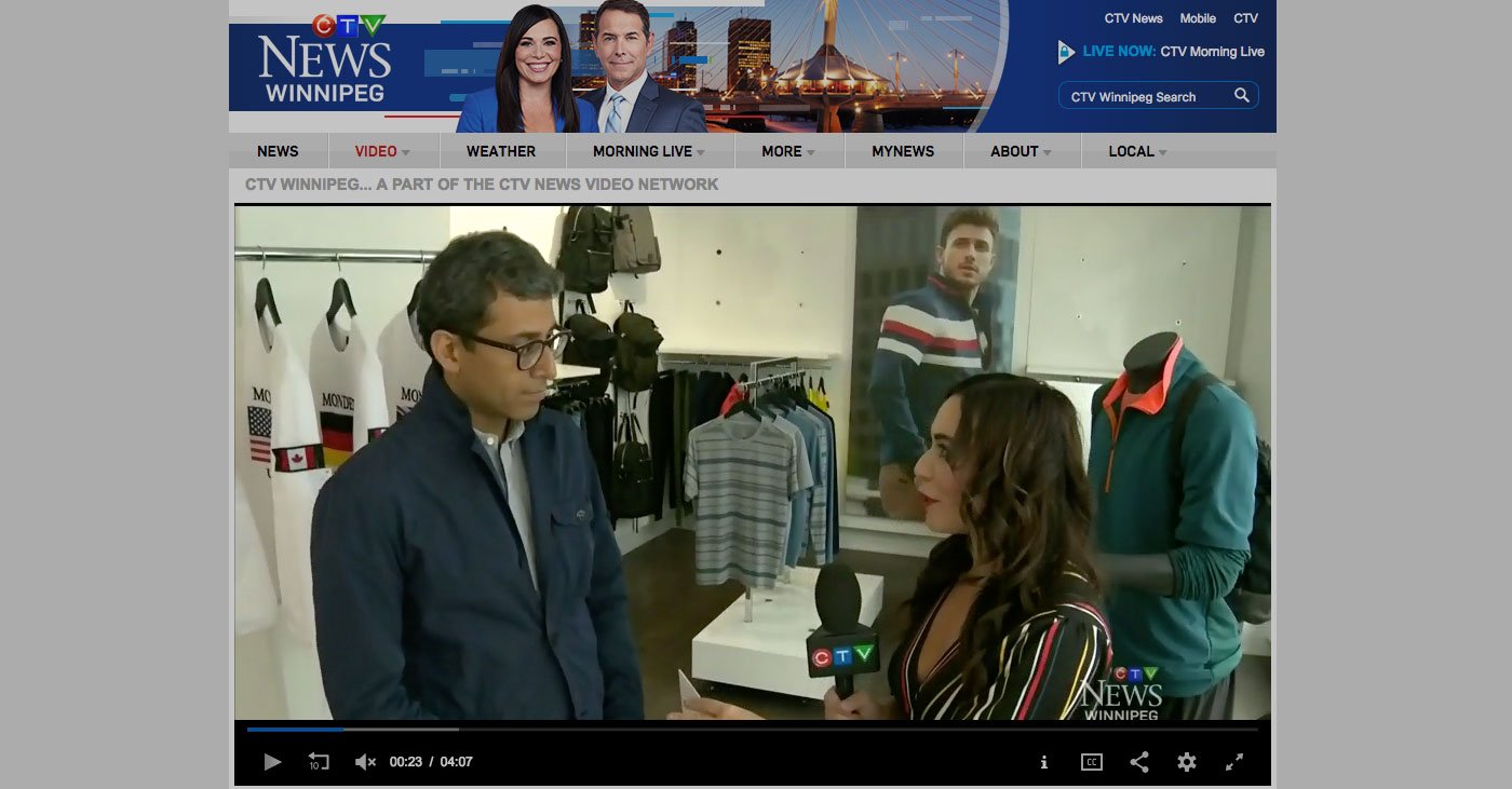 Mondetta CEO, Ash Modha, Shows Off Originals Sweatshirts on CTV News