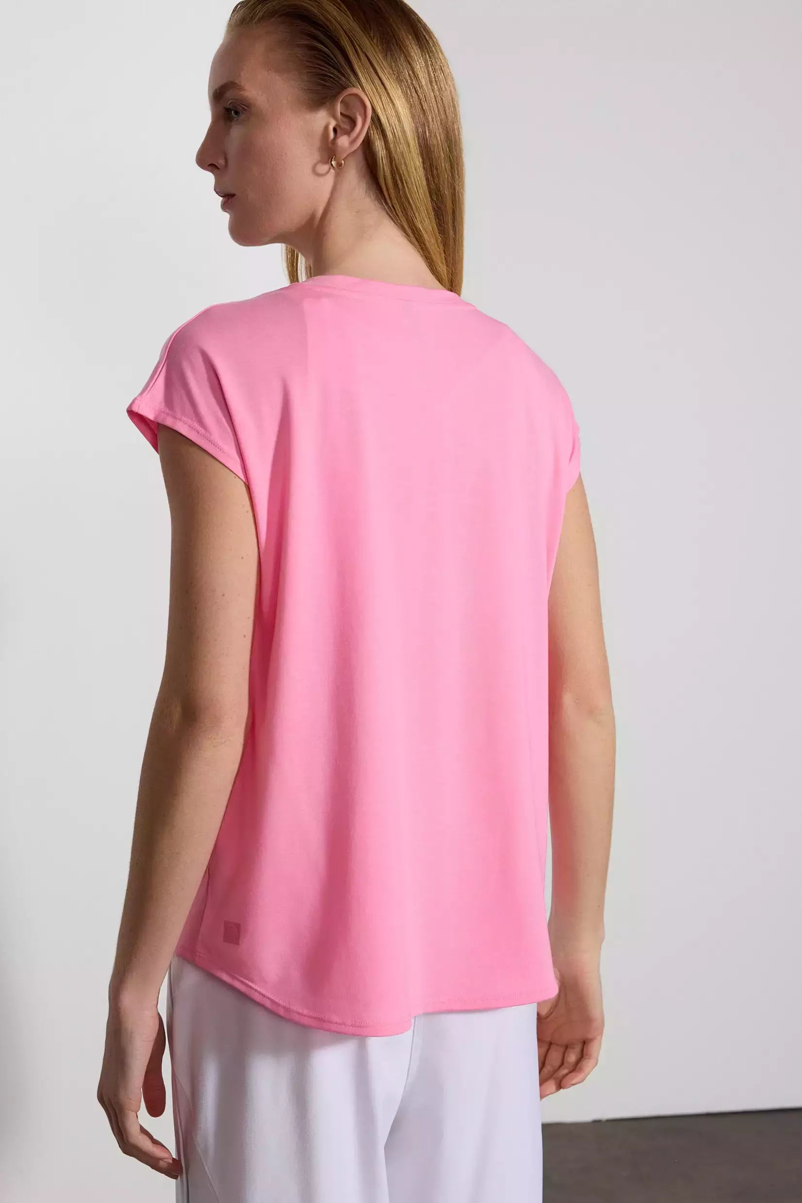 Camiseta sin mangas de punto de punto - Sachet Pink