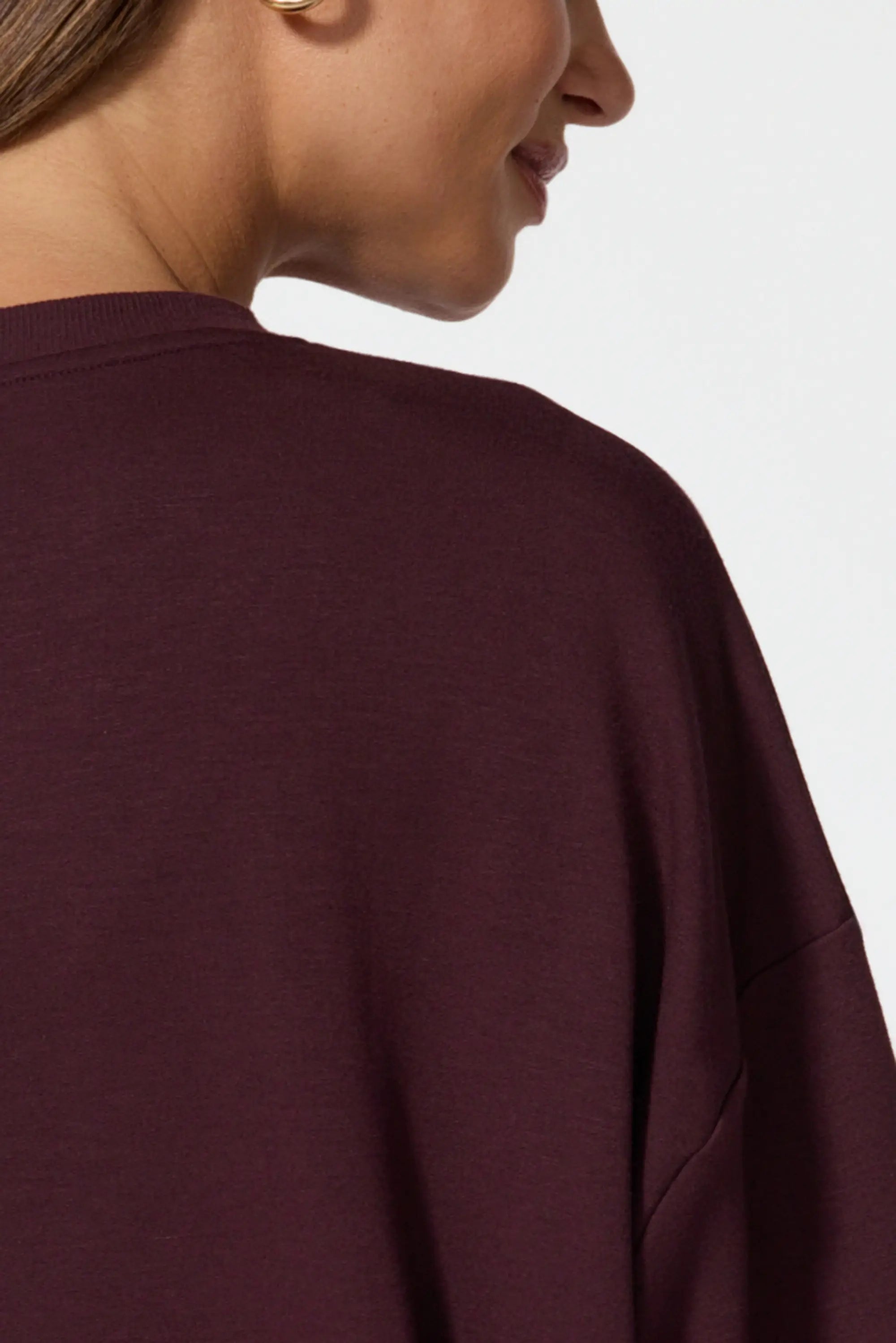 Cozy Fleece Relaxed Crew - Huckleberry