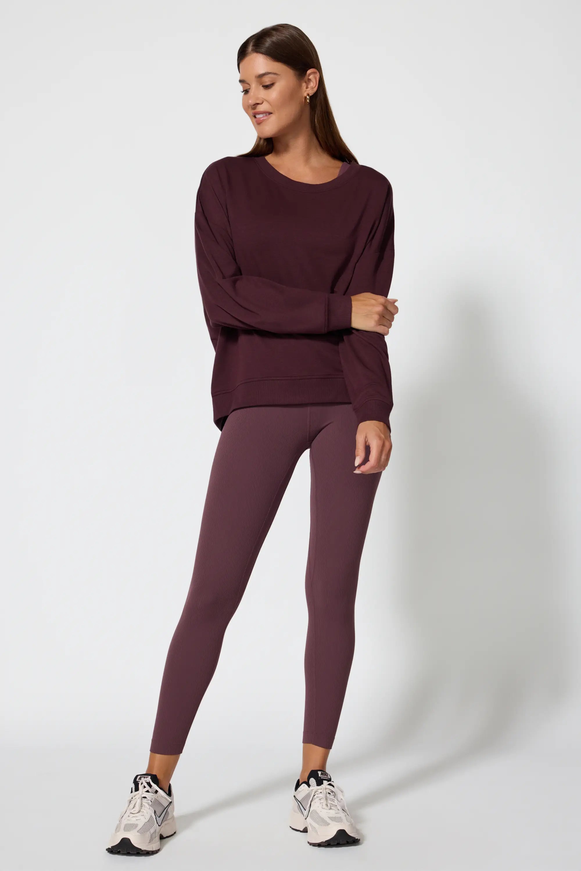 Cozy Fleece Relaxed Crew - Huckleberry